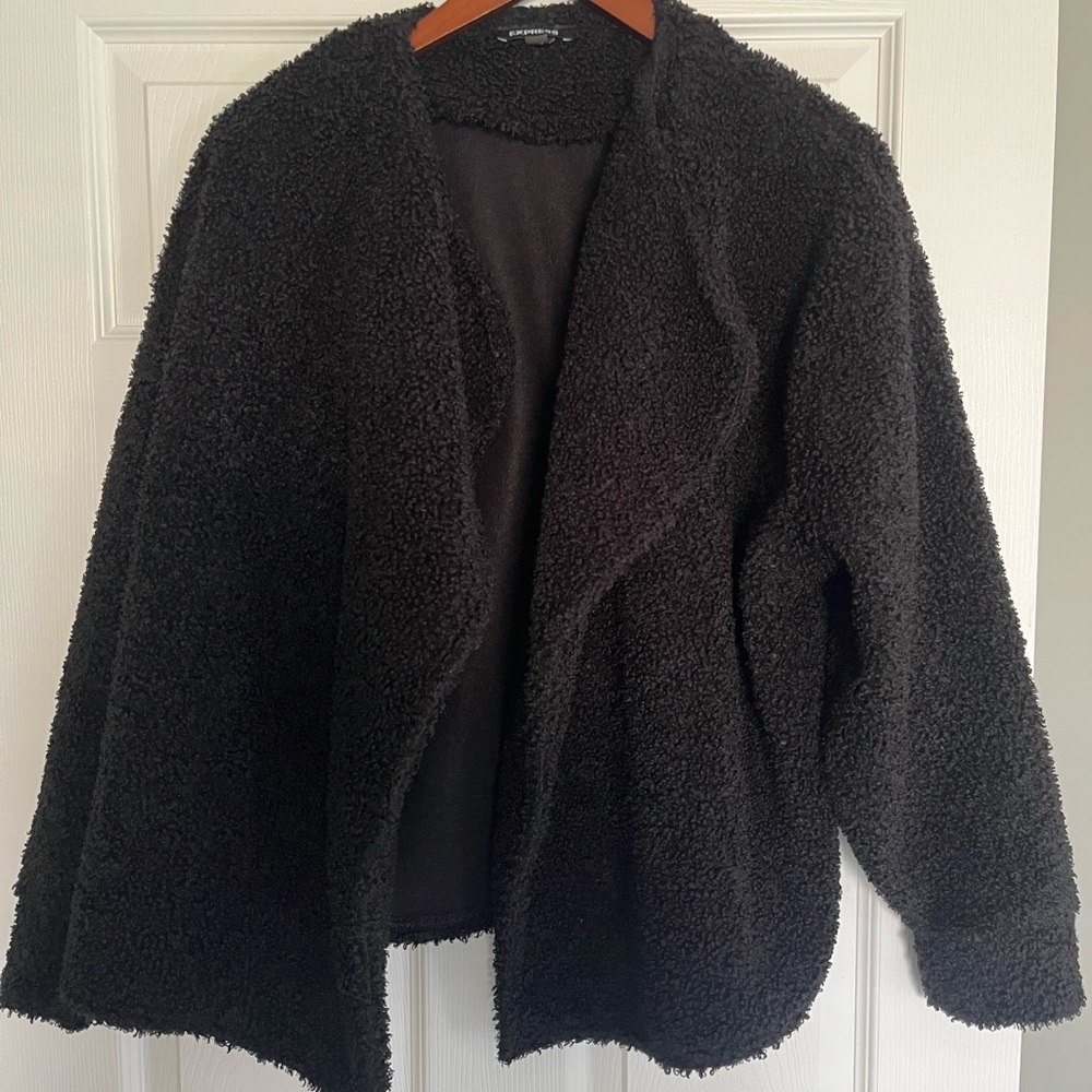 Express Sherpa Open Front Jacket - image 3